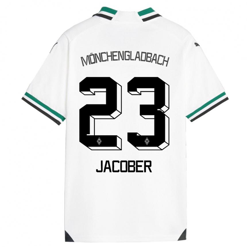 キッズフットボールマグダレナ・ジャコバー#23ホワイトグリーンホームシャツ2023/24ジャージーユニフォーム