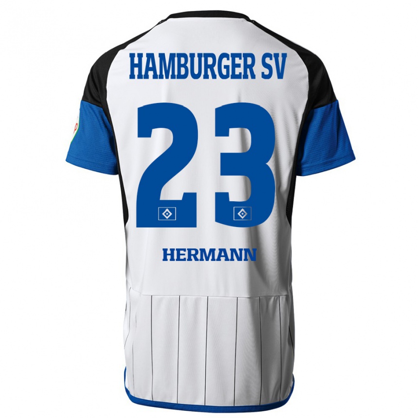 キッズフットボールハンネス・ステッフェン・ハーマン#23白ホームシャツ2023/24ジャージーユニフォーム