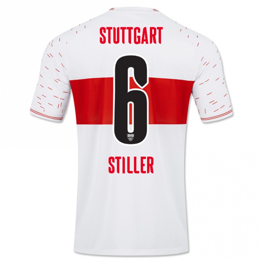 キッズフットボールアンジェロ・スティラー#6白ホームシャツ2023/24ジャージーユニフォーム