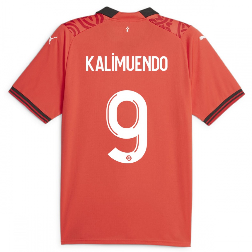キッズフットボールアルノー・カリムエンド=ムインガ#9赤ホームシャツ2023/24ジャージーユニフォーム