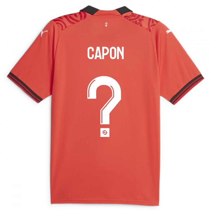 キッズフットボールジョセフ・カポン#0赤ホームシャツ2023/24ジャージーユニフォーム