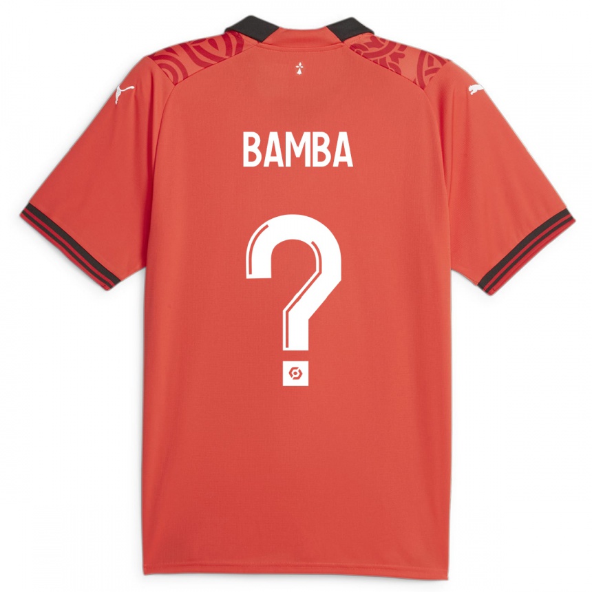 キッズフットボールライアン・バンバ#0赤ホームシャツ2023/24ジャージーユニフォーム