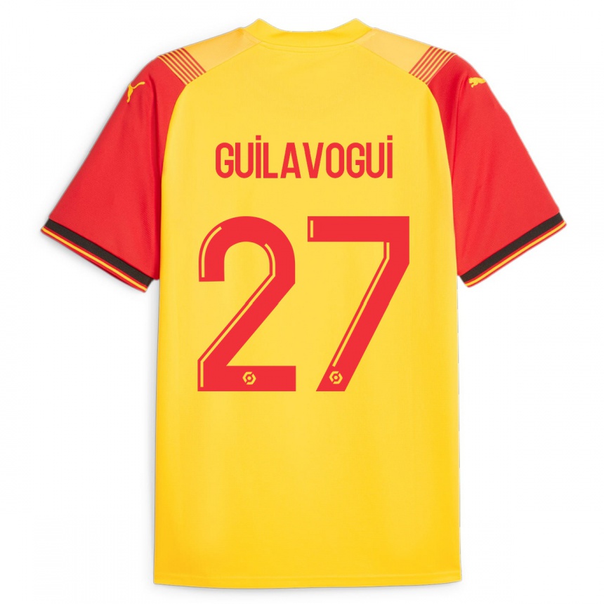 キッズフットボールモルガン・ギラヴォギ#27イエローホームシャツ2023/24ジャージーユニフォーム