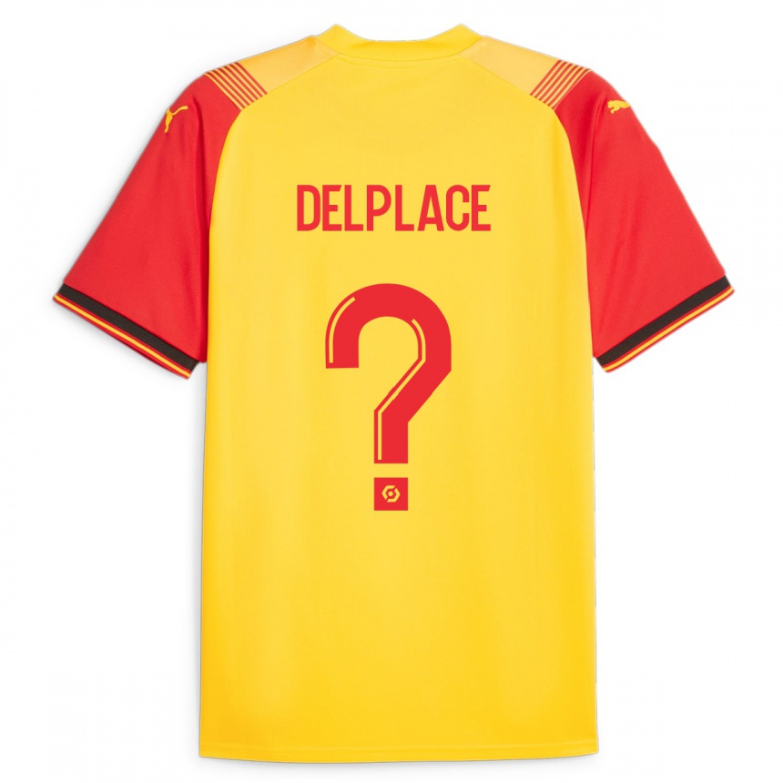 キッズフットボールアダム・デルプレース#0イエローホームシャツ2023/24ジャージーユニフォーム