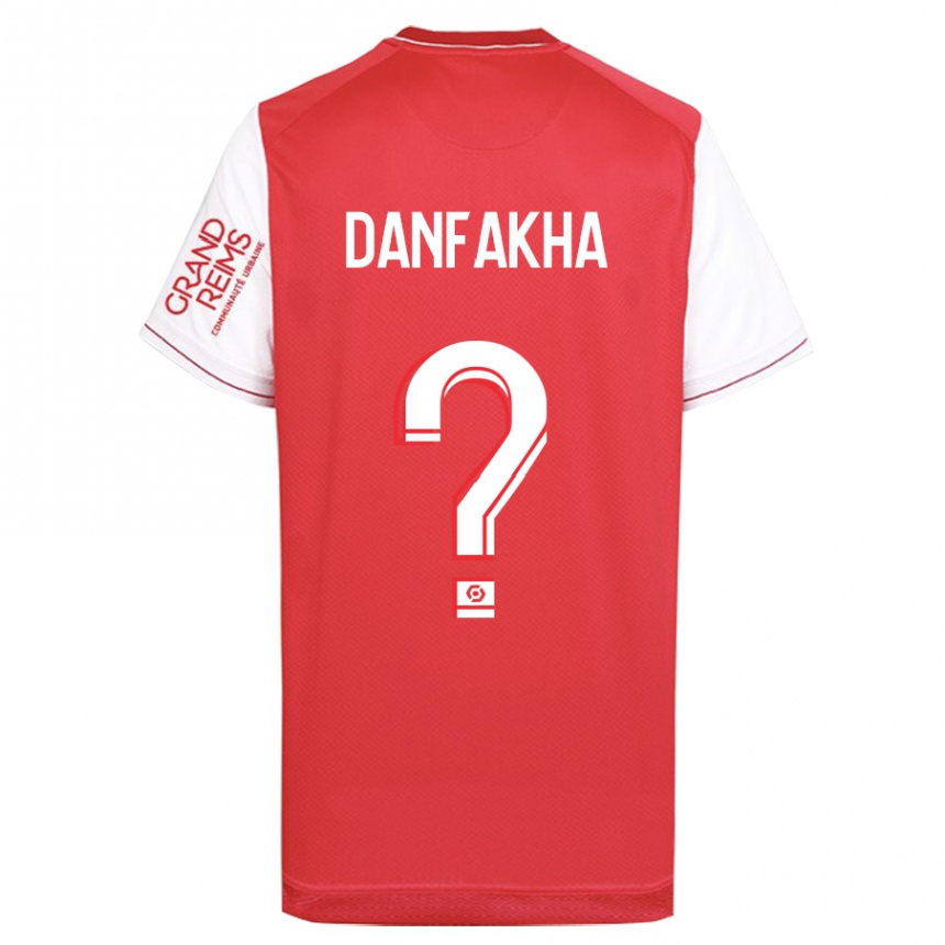 キッズフットボールディラ・ダンファカ#0赤ホームシャツ2023/24ジャージーユニフォーム