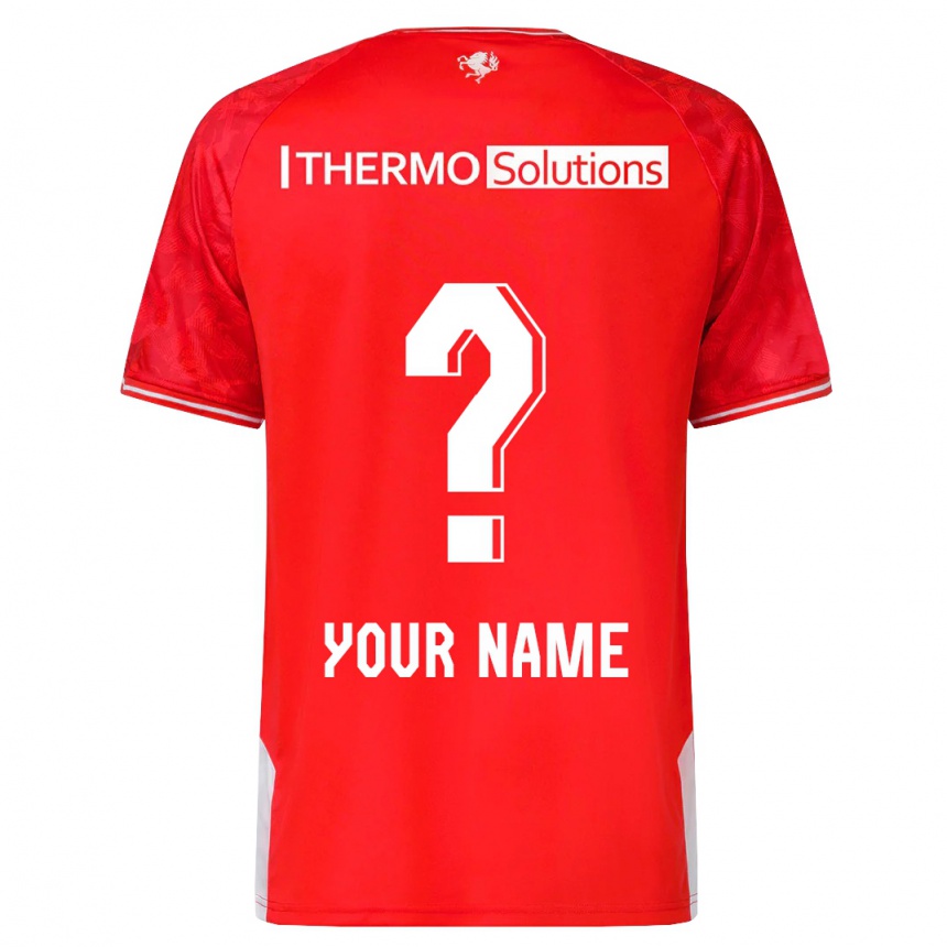 キッズフットボールあなたの名前#0赤ホームシャツ2023/24ジャージーユニフォーム