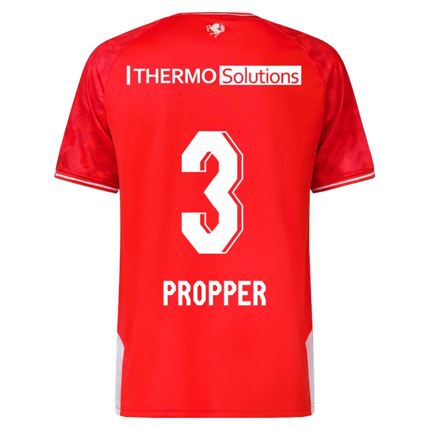 キッズフットボールロビン・プレパー#3赤ホームシャツ2023/24ジャージーユニフォーム