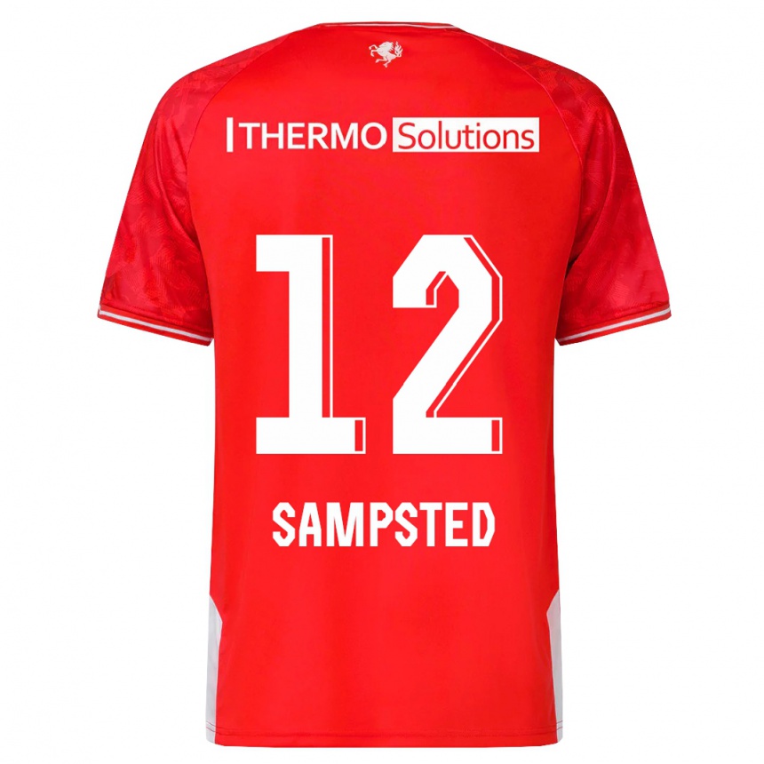 キッズフットボールアルフォンス・サンプステッド#12赤ホームシャツ2023/24ジャージーユニフォーム