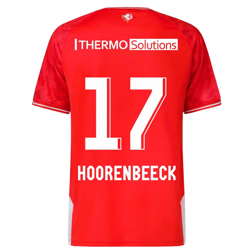 キッズフットボールアレック・ヴァン・フーレンベーク#17赤ホームシャツ2023/24ジャージーユニフォーム