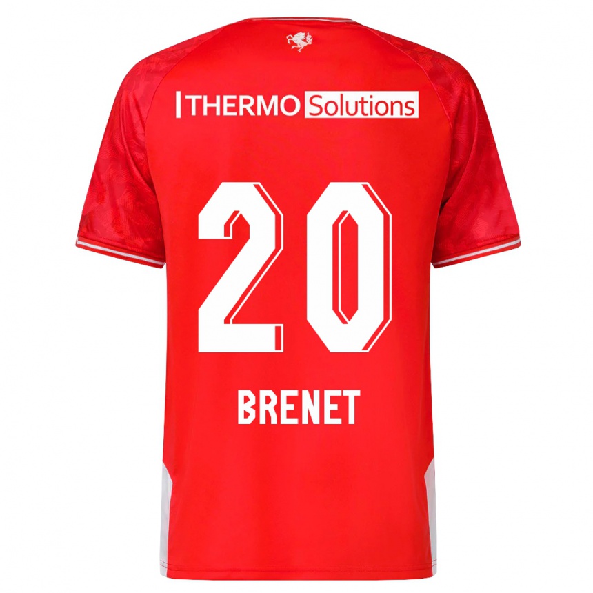 キッズフットボールジョシュア・ブレネト#20赤ホームシャツ2023/24ジャージーユニフォーム