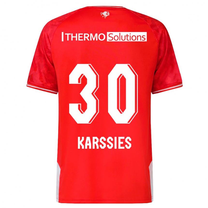 キッズフットボールサム・ルカ・カーシーズ#30赤ホームシャツ2023/24ジャージーユニフォーム