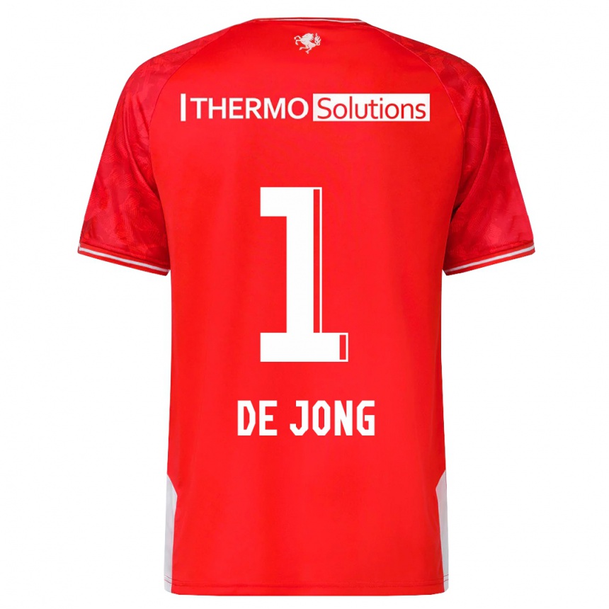 キッズフットボールダニエル・デ・ヨング#1赤ホームシャツ2023/24ジャージーユニフォーム