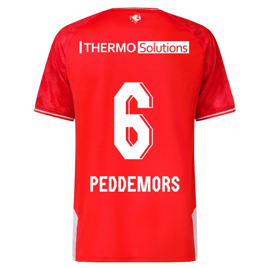 キッズフットボールエラ・ペデモーズ#6赤ホームシャツ2023/24ジャージーユニフォーム