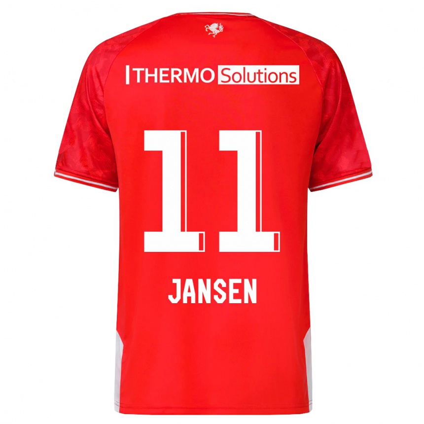 キッズフットボールレナテ・ヤンセン#11赤ホームシャツ2023/24ジャージーユニフォーム