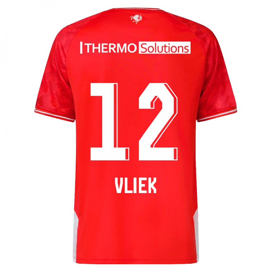 キッズフットボールレオニー・ヴリーク#12赤ホームシャツ2023/24ジャージーユニフォーム