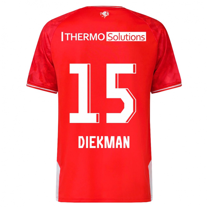 キッズフットボールジル・イルゼ・ディークマン#15赤ホームシャツ2023/24ジャージーユニフォーム