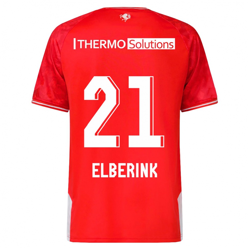 キッズフットボールエヴァ・オーデ・エルベリンク#21赤ホームシャツ2023/24ジャージーユニフォーム