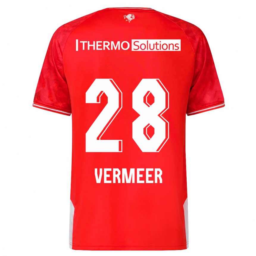 キッズフットボールソフィー・リアンネ・フェルメール#28赤ホームシャツ2023/24ジャージーユニフォーム