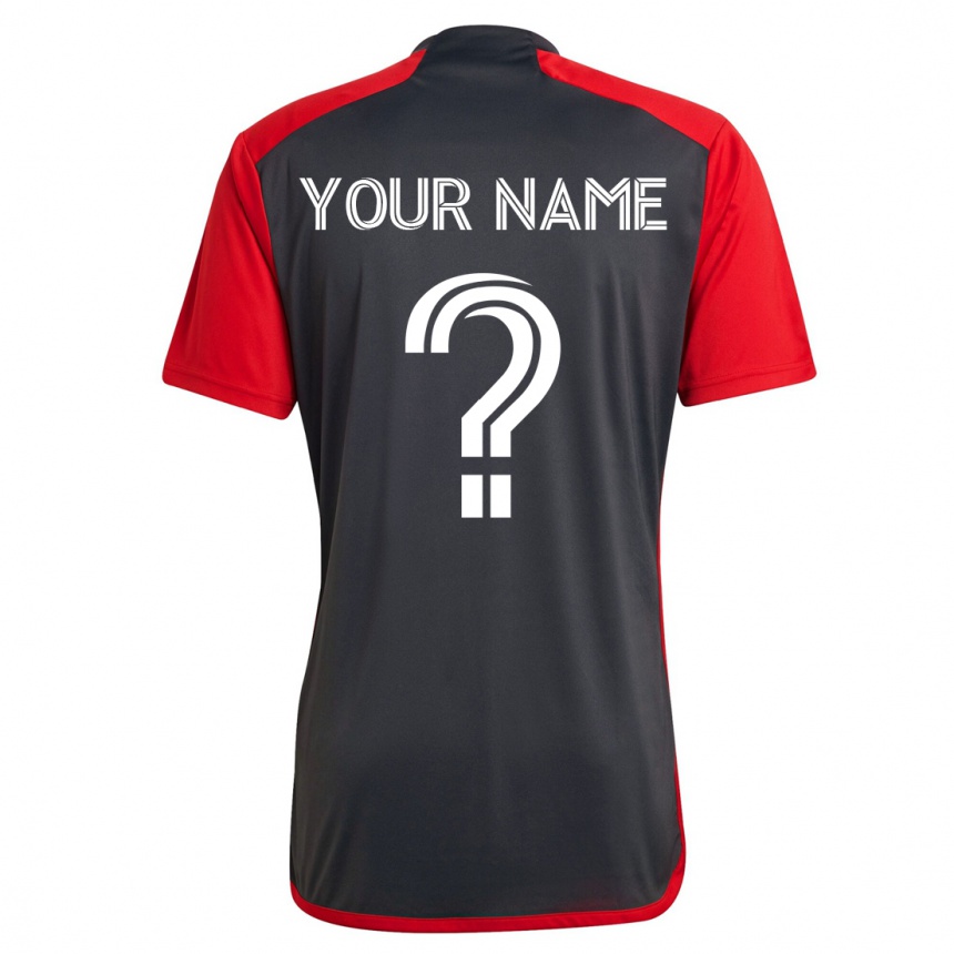 キッズフットボールあなたの名前#0グレーホームシャツ2023/24ジャージーユニフォーム