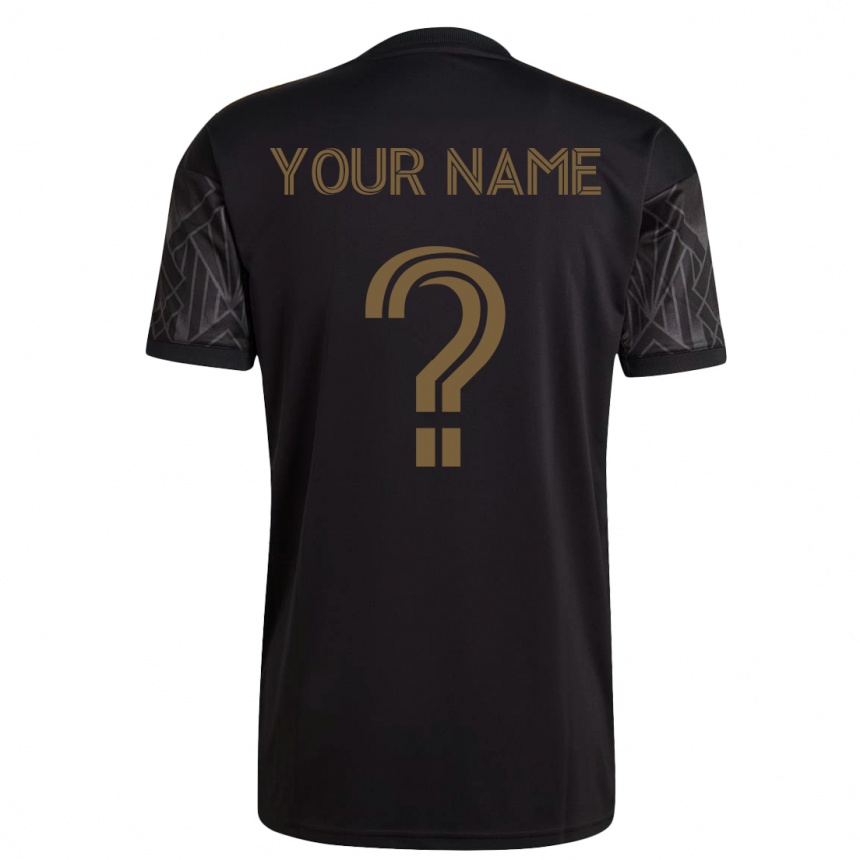 キッズフットボールあなたの名前#0黒ホームシャツ2023/24ジャージーユニフォーム