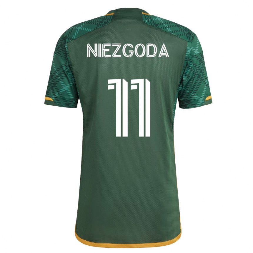 キッズフットボールヤロスワフ・ニェズゴダ#11緑ホームシャツ2023/24ジャージーユニフォーム