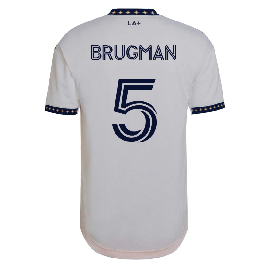 キッズフットボールガストン・ブルグマン#5白ホームシャツ2023/24ジャージーユニフォーム