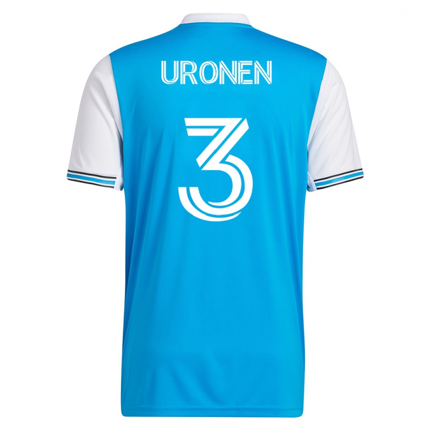 キッズフットボールイェレ・ウロネン#3青ホームシャツ2023/24ジャージーユニフォーム