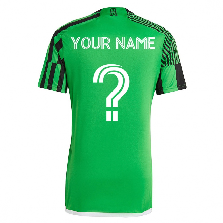 キッズフットボールあなたの名前#0グリーンブラックホームシャツ2023/24ジャージーユニフォーム