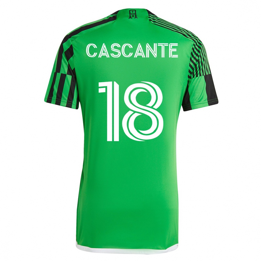 キッズフットボールフリオ・カスカンテ・ソロルサノ#18グリーンブラックホームシャツ2023/24ジャージーユニフォーム