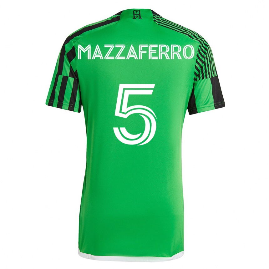 キッズフットボールサルヴァトーレ・マッツァフェロ#5グリーンブラックホームシャツ2023/24ジャージーユニフォーム