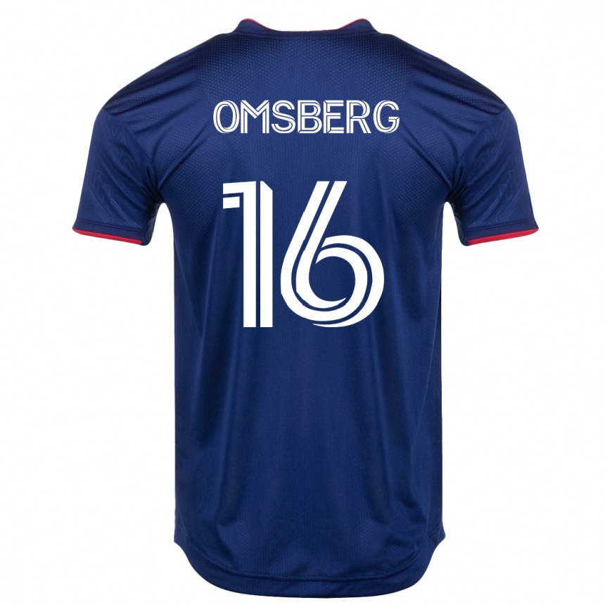 キッズフットボールワイアット・オムスバーグ #16ネイビーホームシャツ2023/24ジャージーユニフォーム