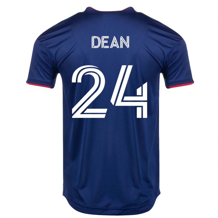 キッズフットボールジョナサン・ディーン#24ネイビーホームシャツ2023/24ジャージーユニフォーム
