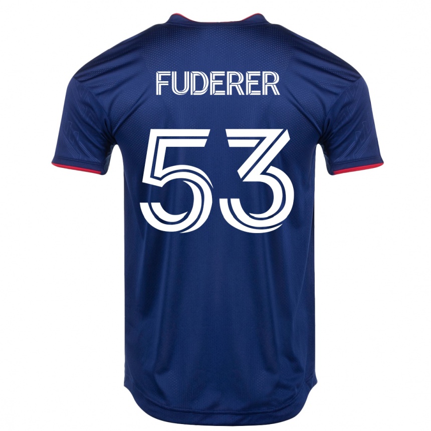 キッズフットボールジェイク・フューデラー#53ネイビーホームシャツ2023/24ジャージーユニフォーム