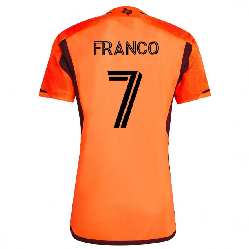 キッズフットボールイバン・フランコ#7オレンジホームシャツ2023/24ジャージーユニフォーム
