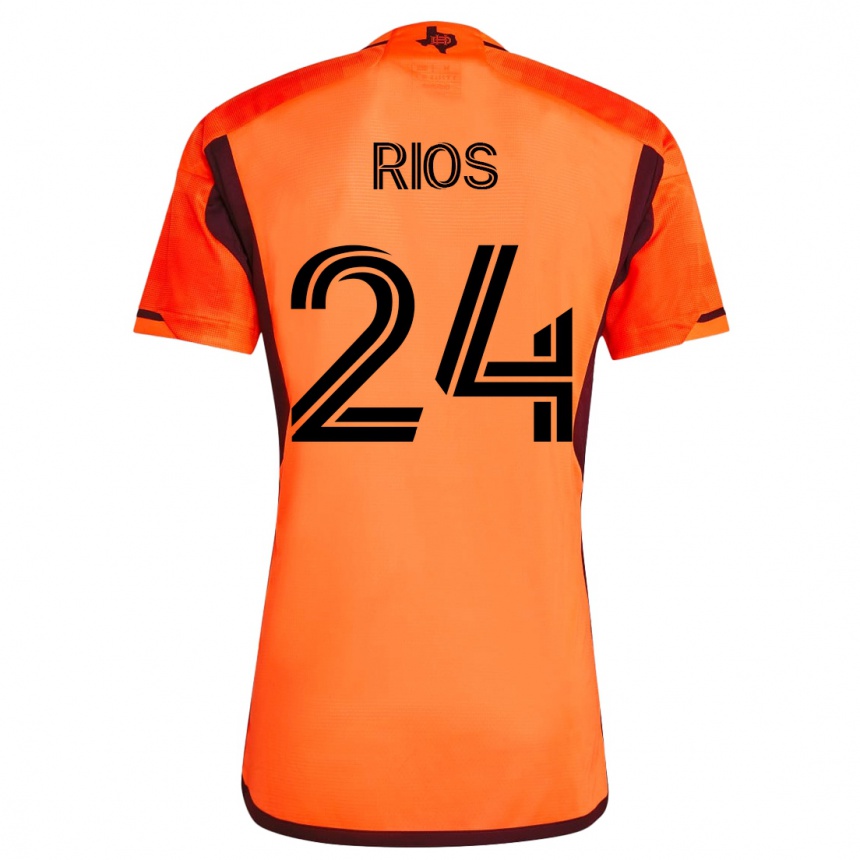 キッズフットボールパオロ・リオス#24オレンジホームシャツ2023/24ジャージーユニフォーム