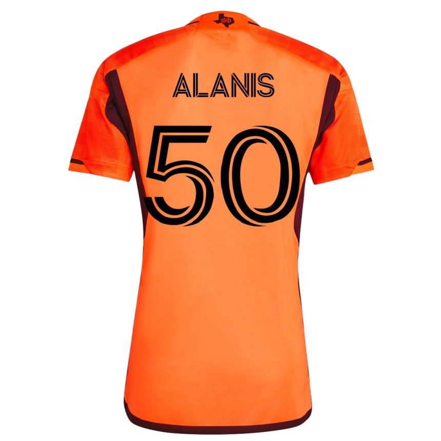 キッズフットボールブライアン・アラニス#50オレンジホームシャツ2023/24ジャージーユニフォーム
