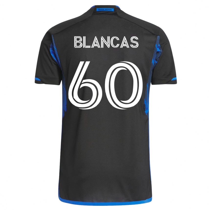 キッズフットボールエドゥアルド・ブランカス#60青黒ホームシャツ2023/24ジャージーユニフォーム