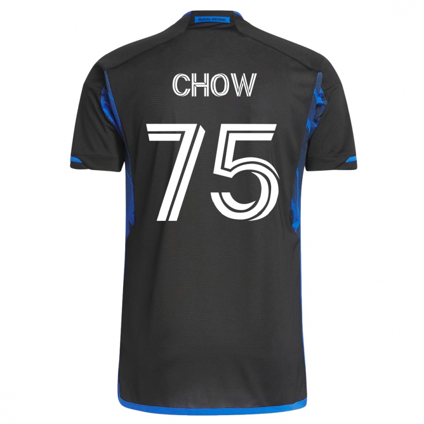 キッズフットボールアレックス・チョウ#75青黒ホームシャツ2023/24ジャージーユニフォーム