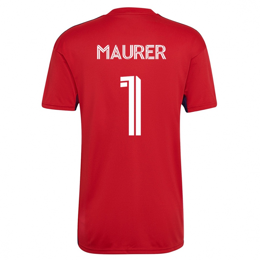 キッズフットボールジミー・マウアー#1赤ホームシャツ2023/24ジャージーユニフォーム