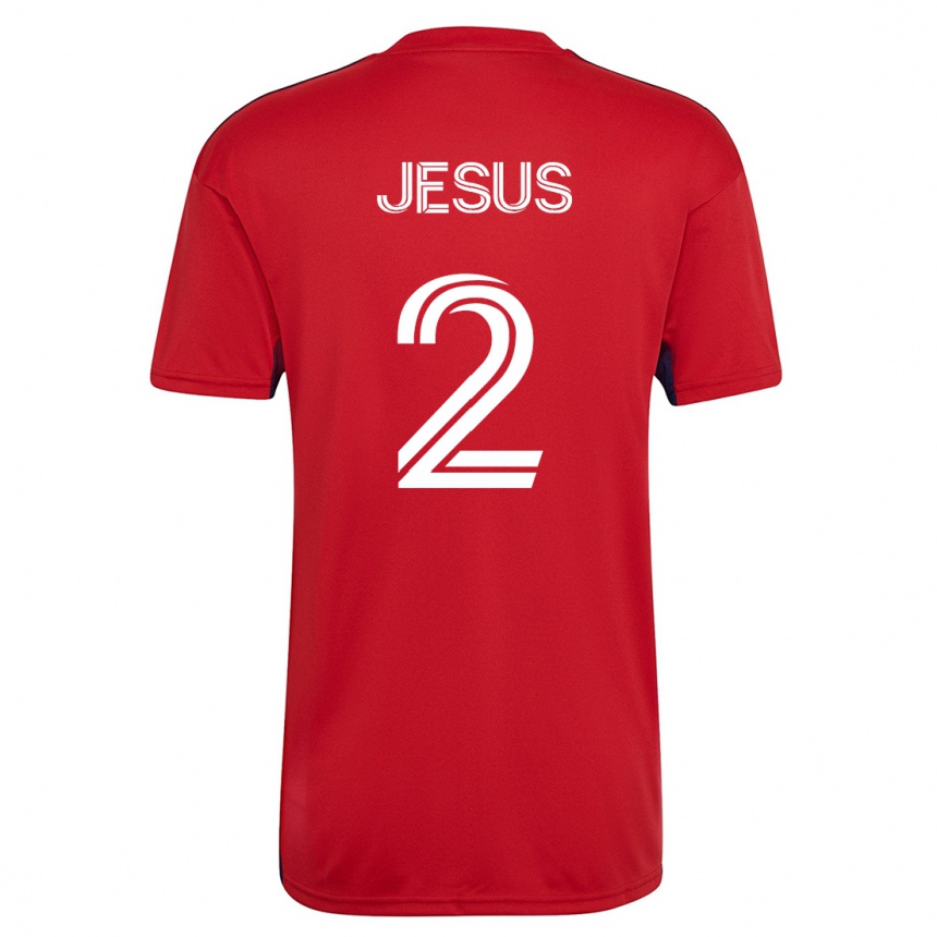 キッズフットボールジオバネ・ジーザス#2赤ホームシャツ2023/24ジャージーユニフォーム