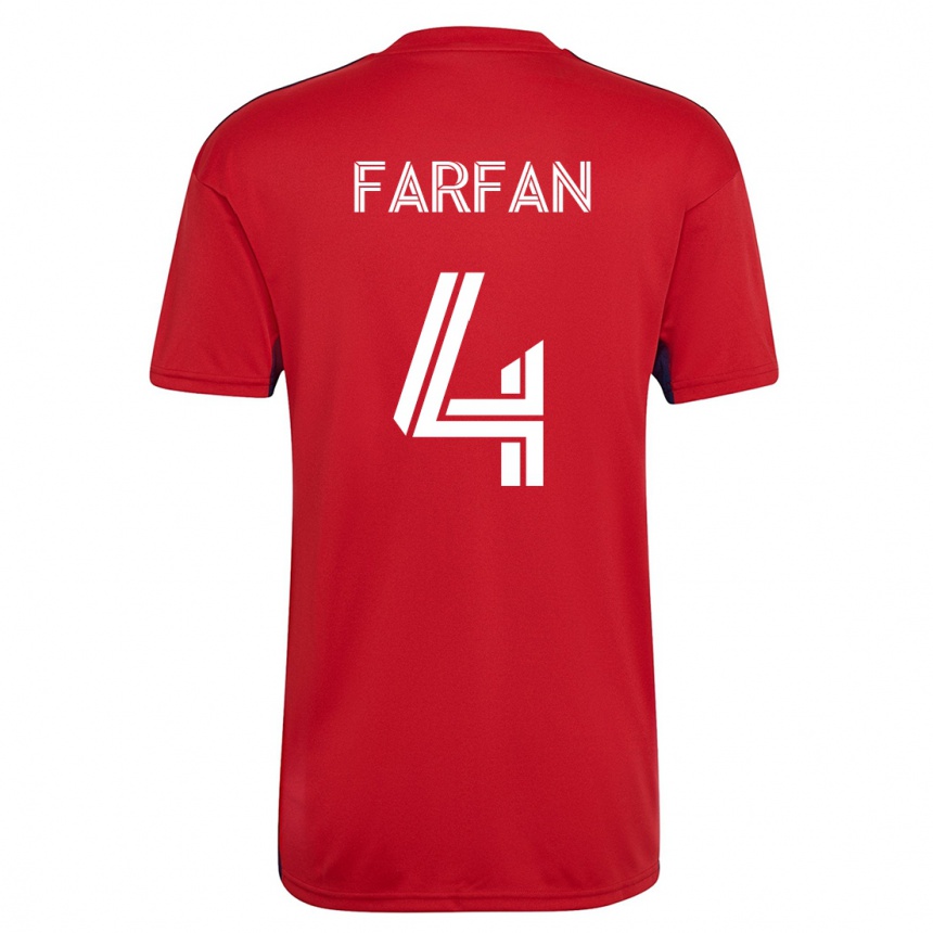 キッズフットボールマルコ・ファルファン#4赤ホームシャツ2023/24ジャージーユニフォーム