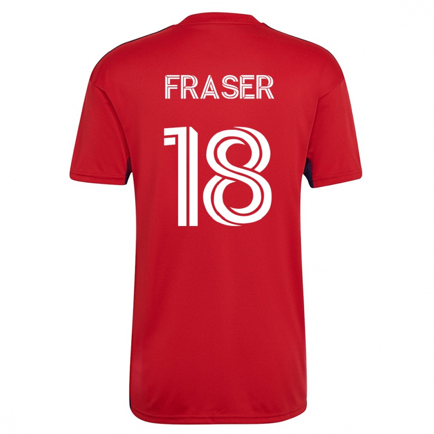 キッズフットボールリアム・フレイザー#18赤ホームシャツ2023/24ジャージーユニフォーム