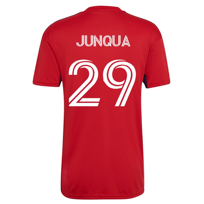 キッズフットボールサム・ジュンカ#29赤ホームシャツ2023/24ジャージーユニフォーム