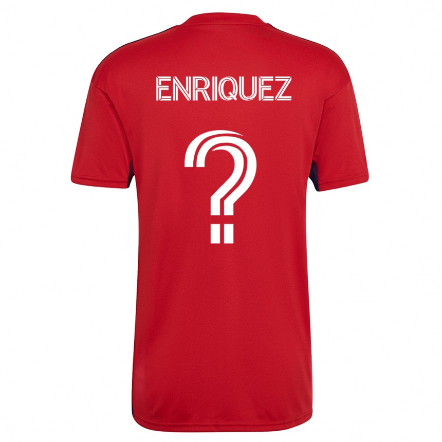 キッズフットボールファビアン・エンリケス#0赤ホームシャツ2023/24ジャージーユニフォーム