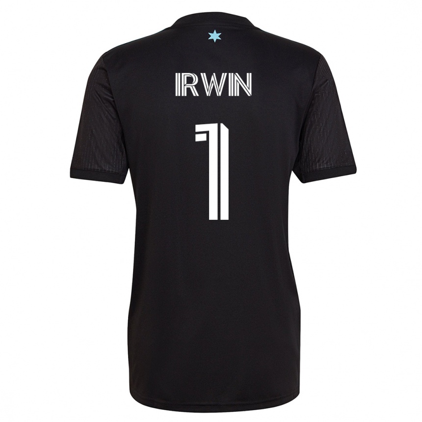 キッズフットボールクリント・アーウィン#1黒ホームシャツ2023/24ジャージーユニフォーム