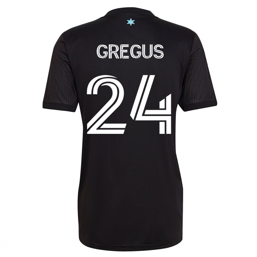 キッズフットボールヤン・グレグシュ#24黒ホームシャツ2023/24ジャージーユニフォーム