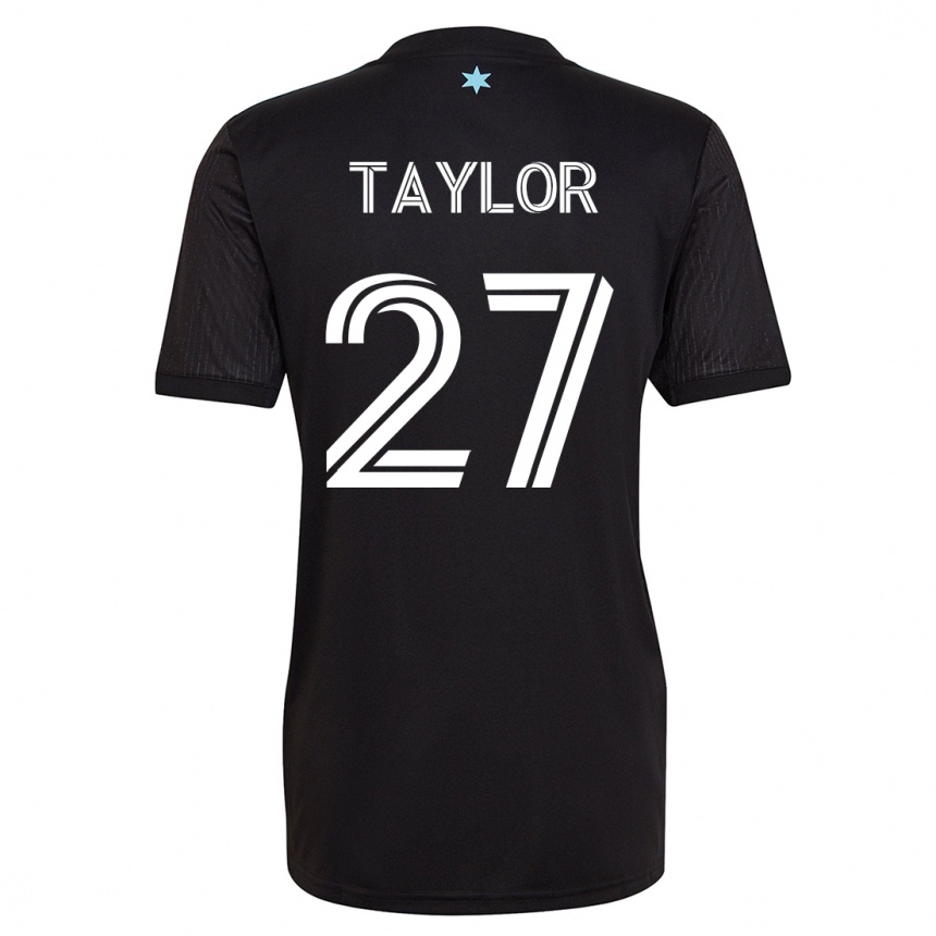 キッズフットボールD・J・テイラー#27黒ホームシャツ2023/24ジャージーユニフォーム