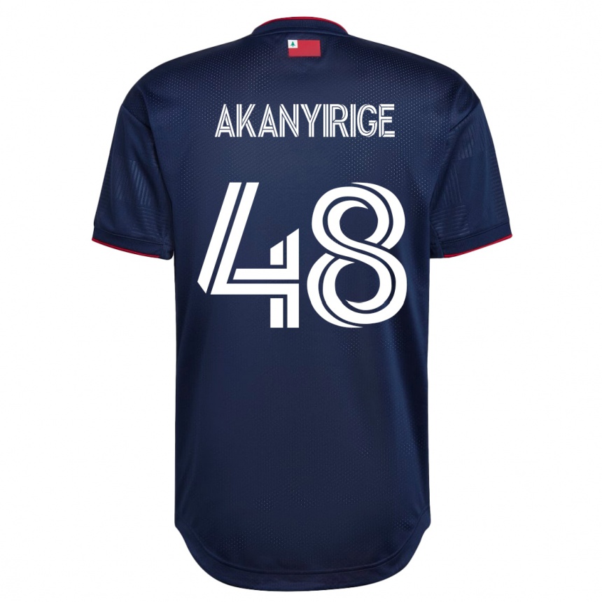 キッズフットボールジェイコブ・アカニーリゲ#48ネイビーホームシャツ2023/24ジャージーユニフォーム