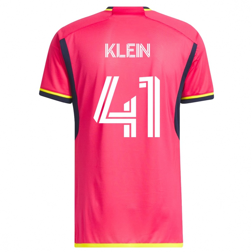 キッズフットボールジョニー・クライン#41ピンクホームシャツ2023/24ジャージーユニフォーム