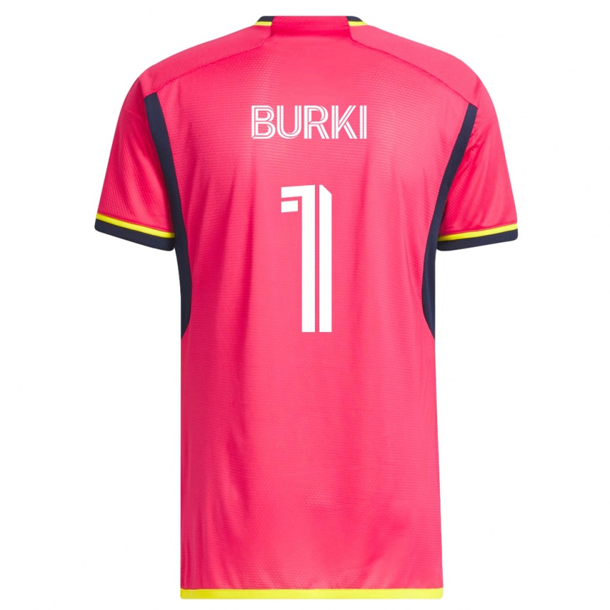 キッズフットボールロマン・ビュルキ#1ピンクホームシャツ2023/24ジャージーユニフォーム
